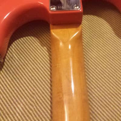 1984 Fender 62 Reissue Stratocaster Fiesta Red image 4
