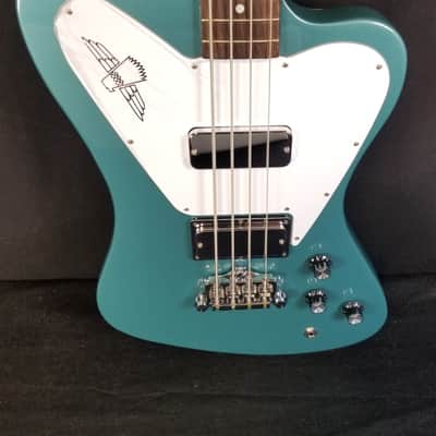 Gibson Non-Reverse Thunderbird Electric Bass Guitar, Faded Pelham
Blue W/ Case image 5