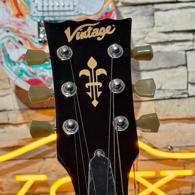 Vintage Guitar  VINTAGE LVSA500CR Red LEFT HANDED Zurda Thin Line SEMI ACOUSTIC GUITAR    Cherry Red image 3