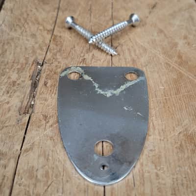 Fender Neck plate 3 bolt with screws 1975 Stratocaster Telecaster Jazzmaster - Chrome image 2