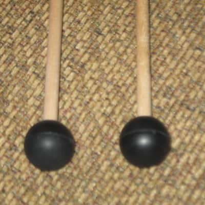 ONE pair new old stock (with packaging) Malletech NR36B Xylo/Bell Mallets - Natural Rubber, Very Hard, 1 & 1/8" Round Black Heads // Birch Handles (from around 2019) Made in USA image 11