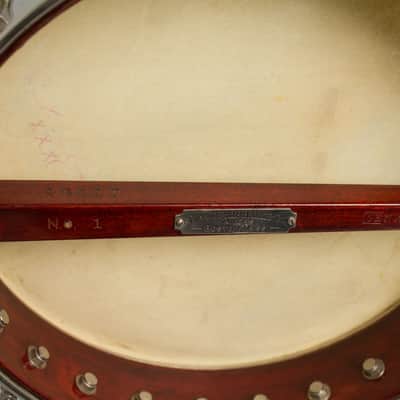 Fairbanks Senator No. 1 5 String Banjo (1905), ser. #23077, brown alligator chipboard case. image 22