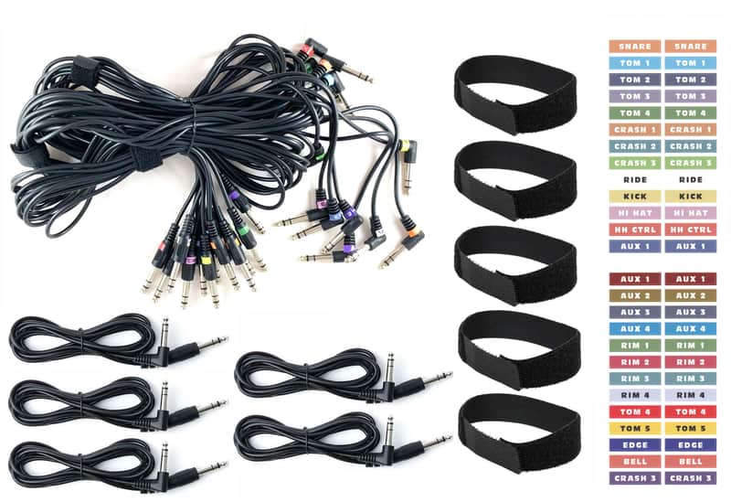 17 Cable Snake Wire Harness Kit for Pearl Mimic Pro Drum Percussion Sound Module image 1