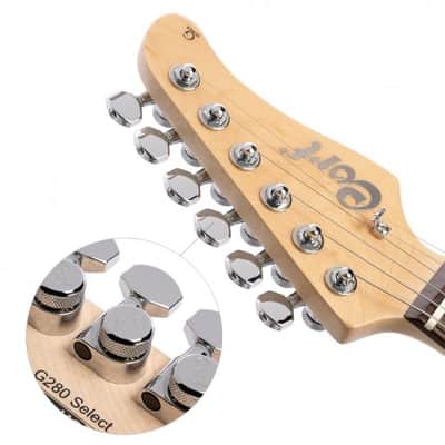 Cort G280 Select Amber Flamed Maple Top Alder Locking Tuner Voiced Tone image 6