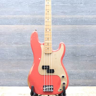 Fender Road Worn 50's Precision Bass Fiesta Red Seymour Duncan Pickups Electric Bass image 2