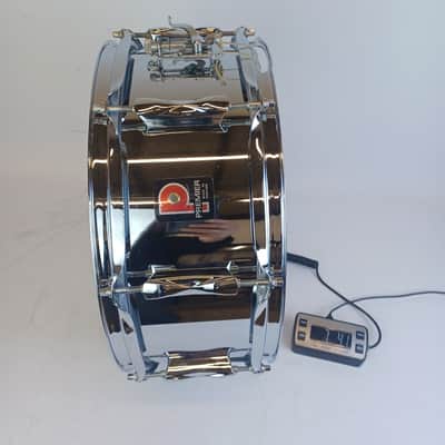 Premier 5x14"Snare Drum Chrome Steel Model#1005 8Lug England Vintage70 NEW Heads image 16