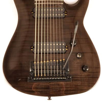 Agile 10 String Electric Guitar w/ Kahler Tremolo Interceptor Pro 1030 EB CP Black Flame image 1
