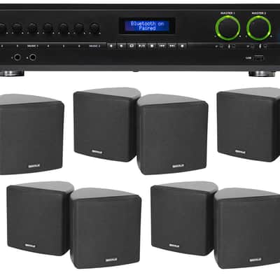 JBL 2-Channel Amplifier+(10) 3.5" Black Cube Speakers for Restaurant/Bar/Cafe image 1