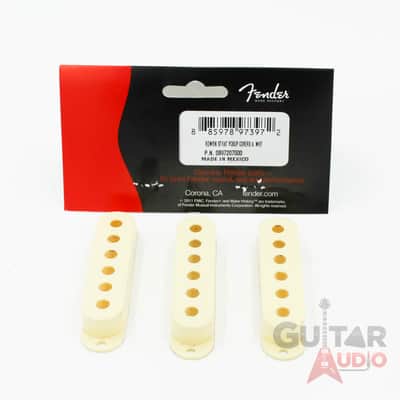 Genuine Fender Road Worn Stratocaster/Strat Pickup Covers, Relic Aged White (3)