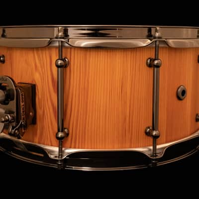 Woodland Percussion 14" x 6.5" Reclaimed Heart Pine Stave Snare Drum Natural Oil image 2