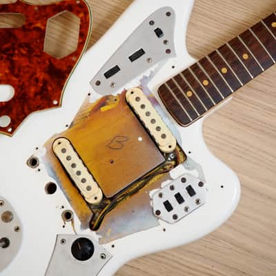 1963 Fender Jaguar Vintage Offset Electric Guitar Pre-CBS Olympic White w/hc image 20