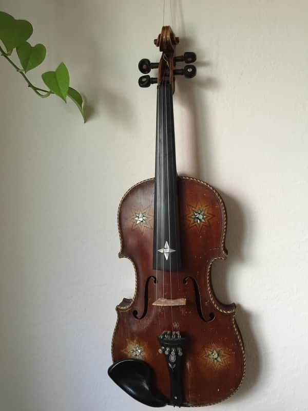 Early 1900's Vintage Gypsy Violin with Beautiful Inlay Detail image 1