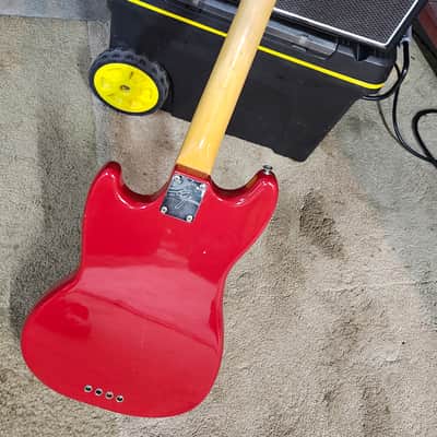 1966 Fender Mustang Bass- Dakota Red, good condition, w/ case image 11