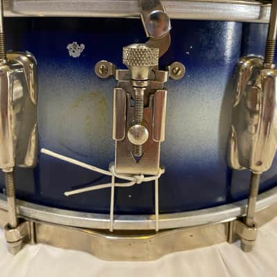 Slingerland Swingster Ensemble 22x12 Bass Drum and 14x5.5 Student Model Radio King 1955-1959 Blue/silver duco image 4