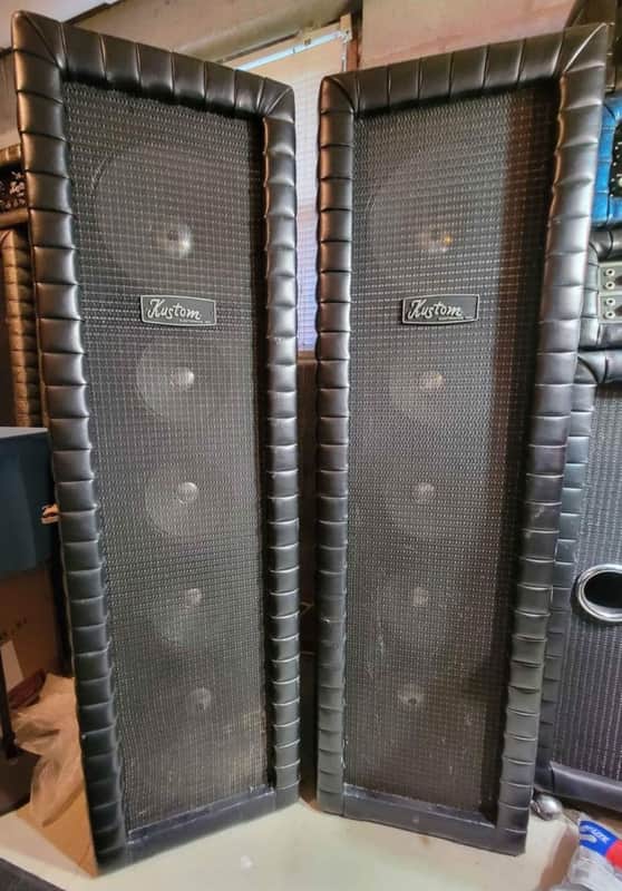 Kustom 302-PA vintage 68-72 - Naugahyde Tuck and Roll PA Speakers image 1