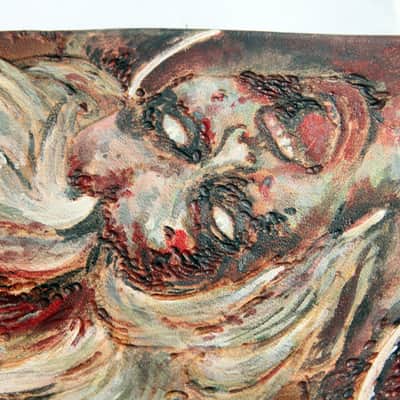 burnyblack custom guitar strap leather - Zombie brown image 7