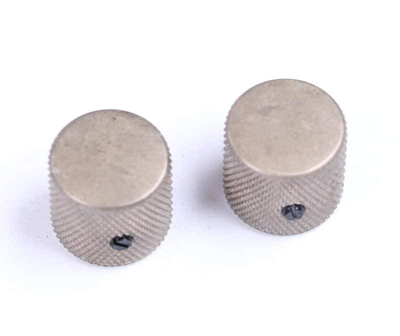AGP ™ - Aged Telecaster ® Relic Barrel Flat Top Nickel Knobs Set Screw for 6.35mm (1/4") Solid Shaft Pots #3252614 image 1