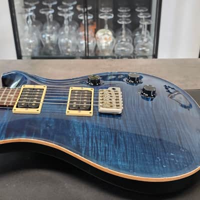 PRS Custom 24 MOON INLAYS USA 2001 Aquamarine Whale Blue AAA Flame Top American Paul Reed Smith Guitar image 8