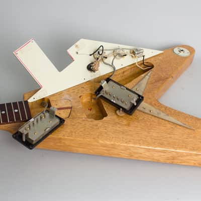 Echopark  Albert 58 Flying V Solid Body Electric Guitar (2017), ser. #XX-020/EL-1370, original brown tolex hard shell case. image 15
