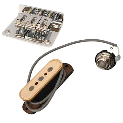 3-String Wooden Pickup Bundle with Hard Tail Bridge Cigar Box Guitar image 1