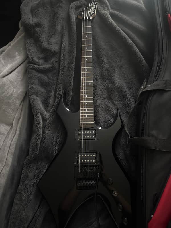 B.C. Rich Stranger Things “Eddie's” Inspired NJ Warlock 2022 - Black image 1