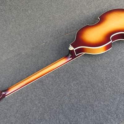 Hofner HCT-500/1-CV Cavern Custom Conversion Beatle Bass Brown burst Tea Cups Cream Switches & Hard Case image 11