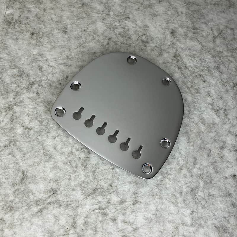 HERAD Fender/Squier Bass VI Hardtail Conversion Plate. Regular Break Angle. Mirror Polished Chrome Plated. image 1