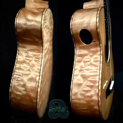 RARE HIVE HORNET CSTM TENOR UKULELE W/MSTR GRADE ADIRONDACK SPRUCE+QUILTED MAPLE—GORGEOUS TONE AND LOOKS!!! image 6