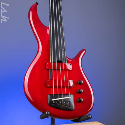 2004 F Bass BNF5 Fretless Transparent Red image 1
