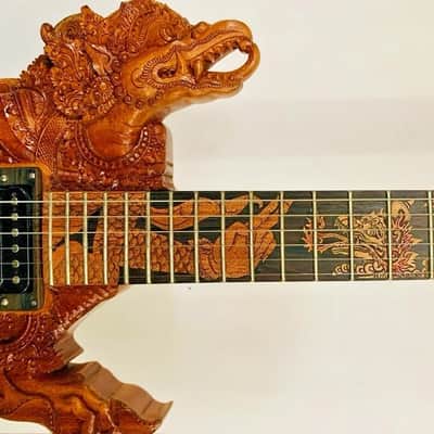 Electric Guitar Handmade by Blueberry Garuda Vishnu Balinese Motif with Seymour Duncan Pickups image 9