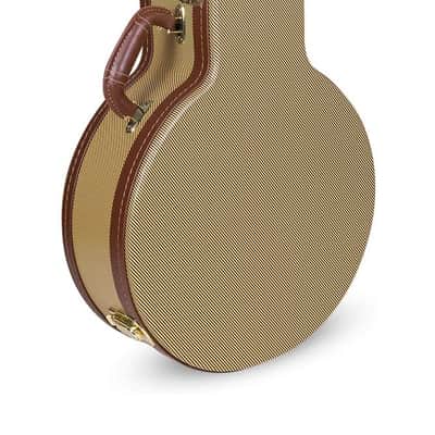 Crossrock  5 String Resonator Banjo Deluxe Wood Hard Case  In Vinyl Tweed  CRW620BJTW image 2