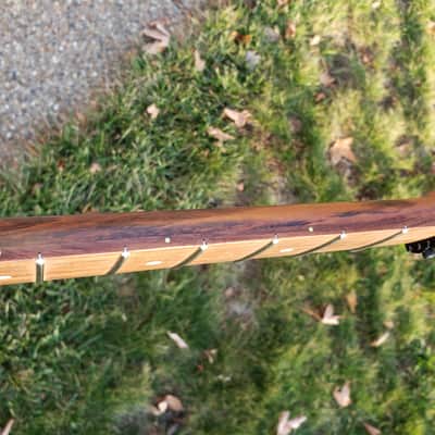 Warmoth Strat Neck, Partly Loaded, Rare Flamed Goncalo Alves, Stainless Frets, Floyd Rose Nut image 20