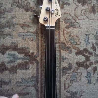 Fender Precision Bass 2001 - Fiesta Red over Sunburst image 9
