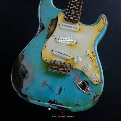 Fender Stratocaster 50th Anniversary Daphne Blue/Silver Aged Relic image 2