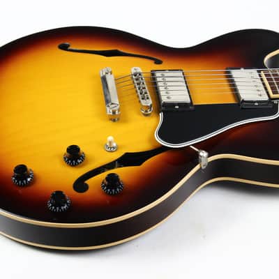 2013 Gibson Memphis ES-335 Dot Neck Sunburst Plain Top Semi Hollow Guitar w Original Case image 17