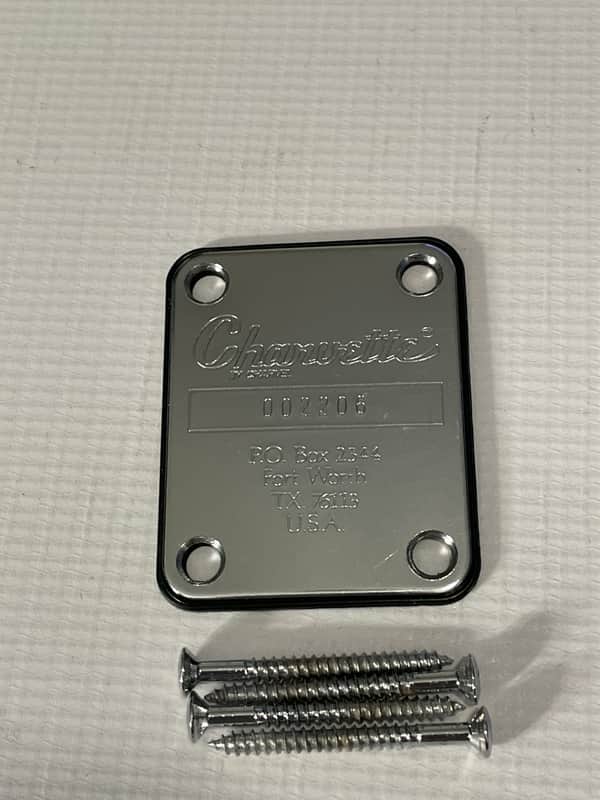 1980's Charvette by Charvel/Jackson Model Guitar Chrome Neckplate Neck Plate image 1