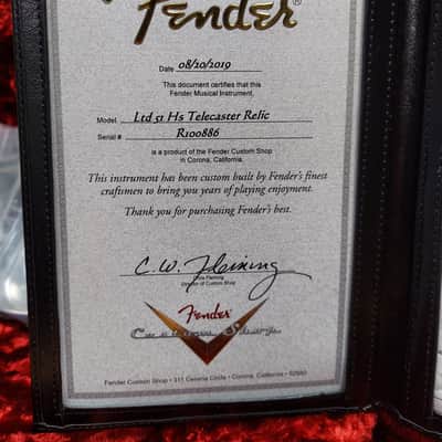 2019 Fender Custom Shop Limited '51 Reissue HS Telecaster Relic COA RARE Reissue (80) image 8