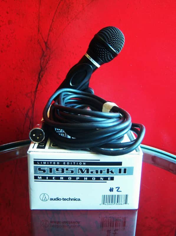 Vintage 1990's Audio-Technica ST95 Mark II 1990's Black dynamic cardioid microphone Low Z w accessories # 2 image 1
