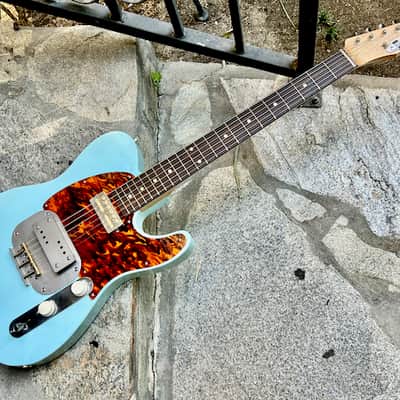 Waterslide Guitars T-Style Coodercaster 2022 Aged Sonic Blue NEW (Authorized Dealer) image 3