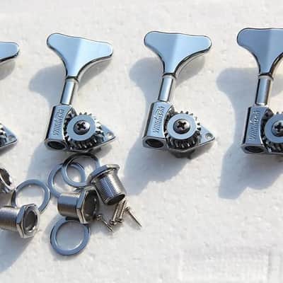 Wilkinson  Vinage Open Bass Guitar Tuning Pegs R4 in Chrome image 1