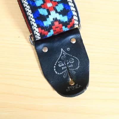 Vintage Ace Embroidered Guitar Strap Red White Blue Strap Clapton Hendrix image 8