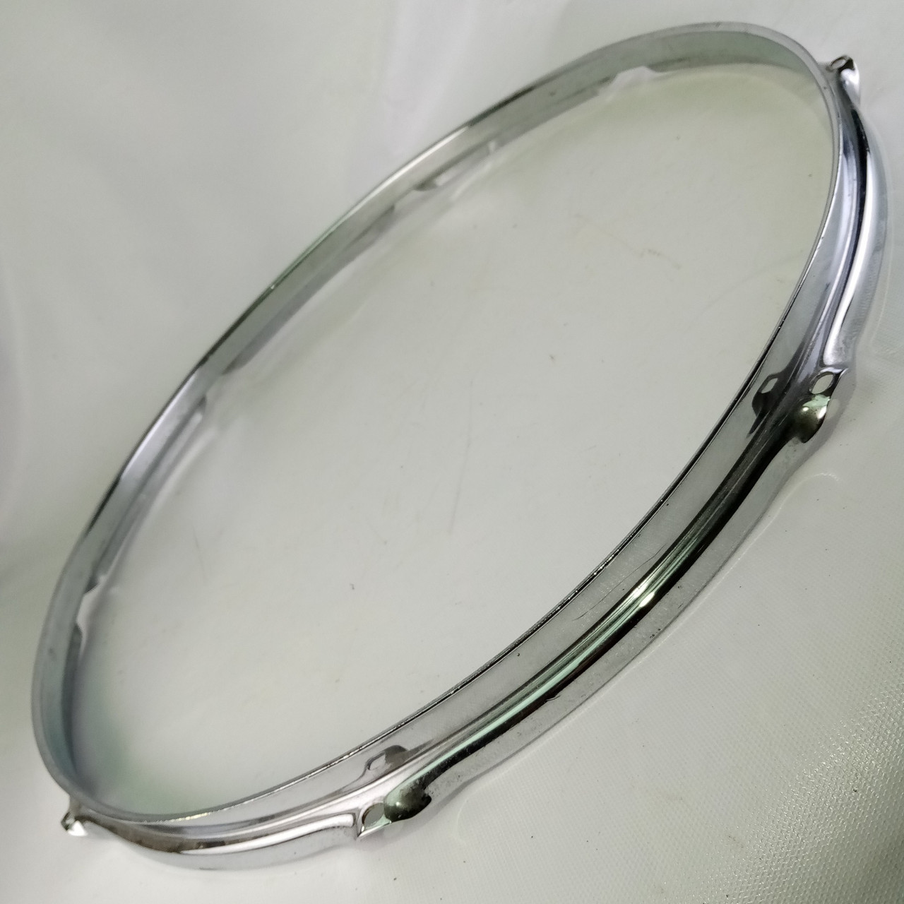 Ludwig 18"BRASS Floor Tom Drum Batter Rim/Hoop 8Lug Triple-Flange Chrome COB 60s — main photograph
