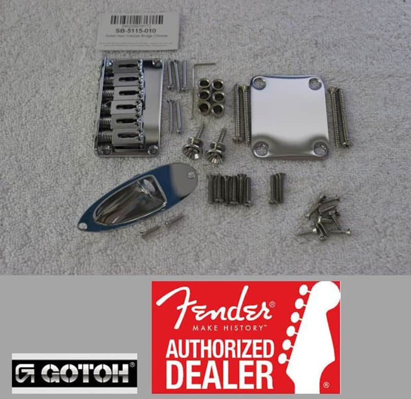 Gotoh Hardtail Chrome Stratocaster Body Hardware Set for Fender Strat SB-5115-010 image 1