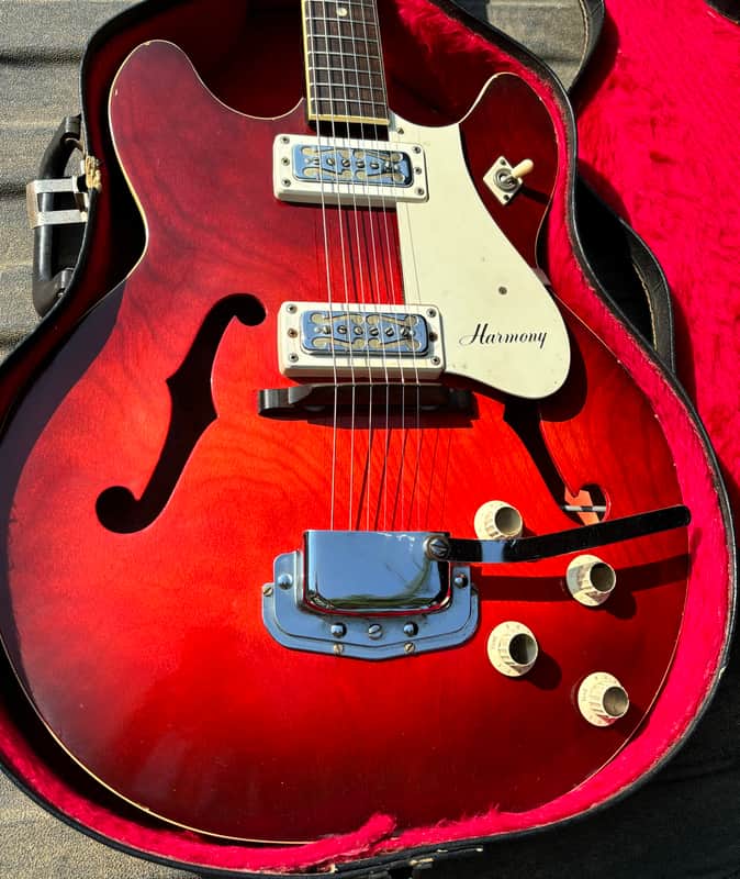Vintage Harmony Rocket H56 1969 - Red, 2 Pickup image 1