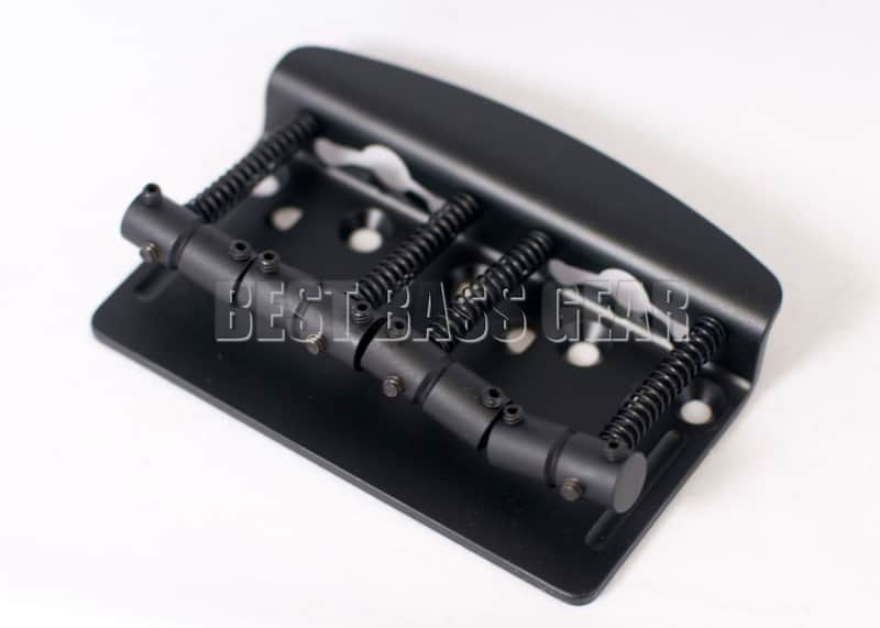 Hipshot Vintage 4-String .750 Bass Bridge Black 19mm Spacing - Non String-Through image 1