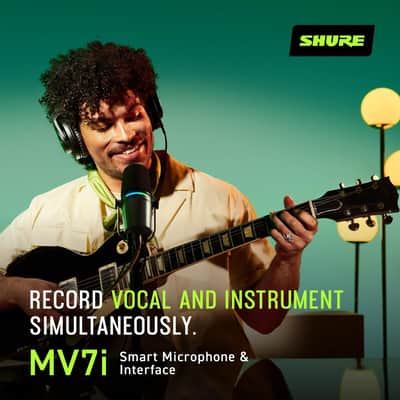 Shure MV7i Smart Microphone with Built-in Audio Interface - Podcast & Musician Mic with 2 Channels, XLR and 1/4", USB-C for Mac/PC/Phone, Advanced DSP Features, All-Metal Design, Auto Level Mode image 5