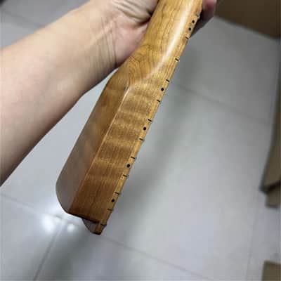 Low price 24 inch short scale Roasted flame Maple Guitar neck 22 fret Parts image 7