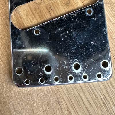 Fender Telecaster Bridge Plate STAMPED SERIAL NUMBER 2026 - Chrome AGED image 3