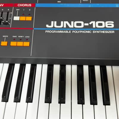 Roland Juno-106 61-Key Programmable Polyphonic Synthesizer 1984 - 1985 - Black image 4