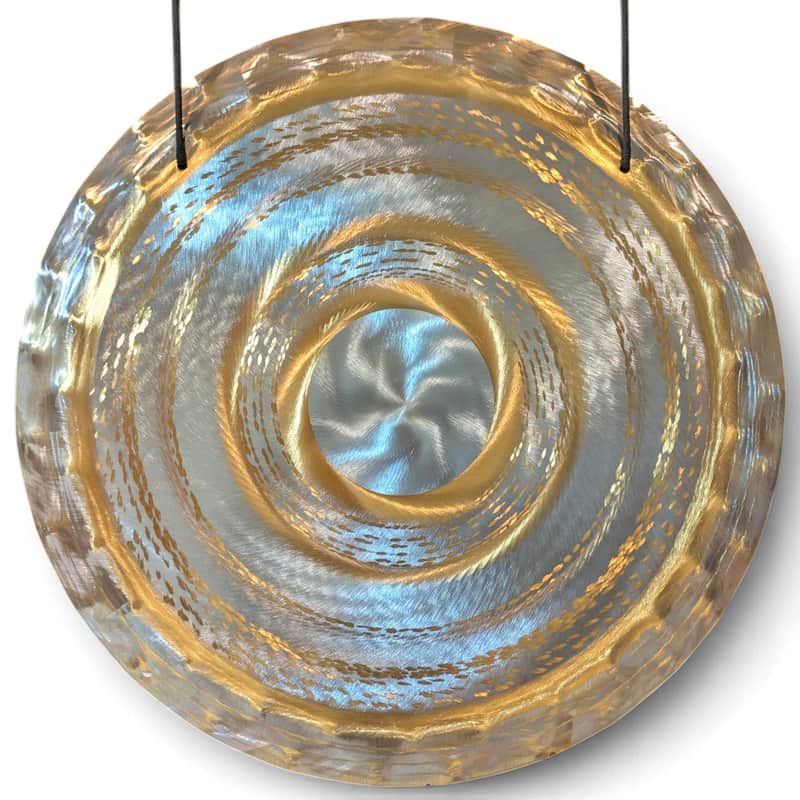 C#3+40 Grotta Sonora 15" Nickel Silver Handheld Gong image 1